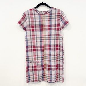 Zara | Plaid Faux Pocket Shirt Dress